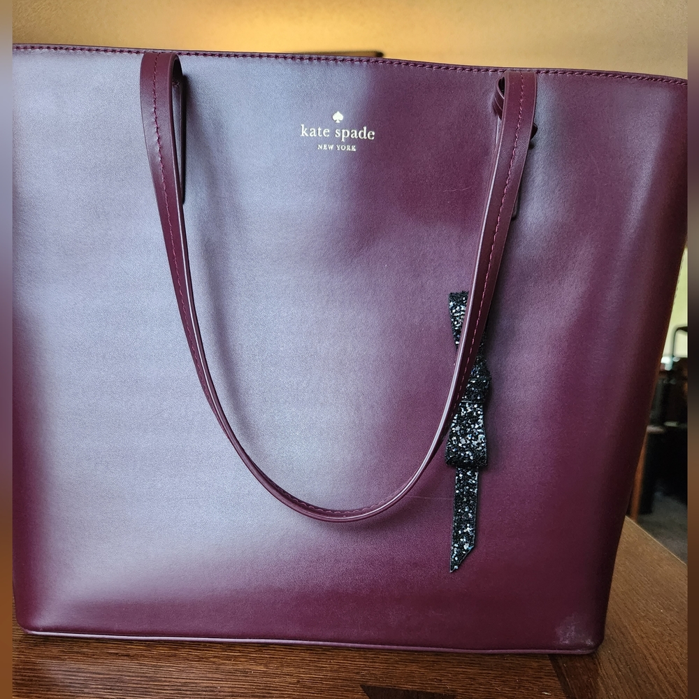 Kate Spade Karla Cityscape Cherrywood Smooth Leather Tote